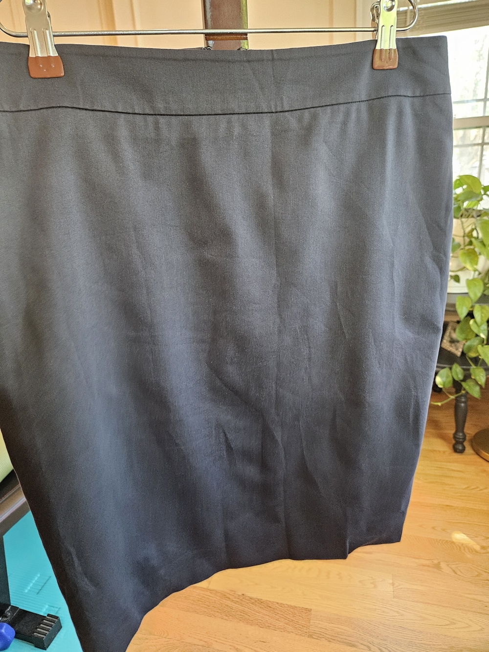 Ann Taylor Navy Blue Cotton Pencil Skirt